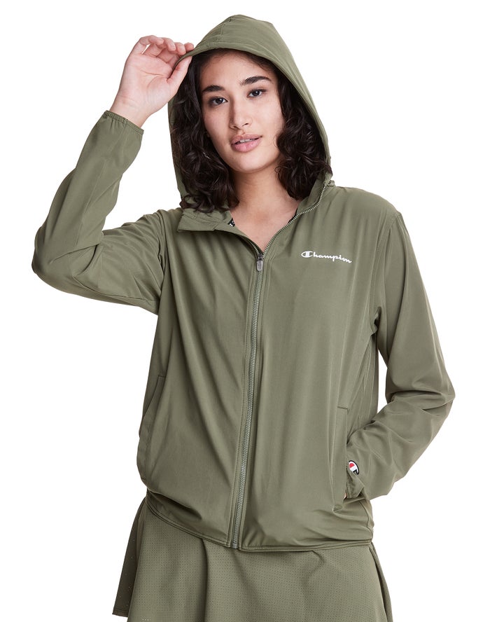 Chaqueta Champion Mujer - Woven Full-Zip ( Verde Oliva ) 5823149-FQ